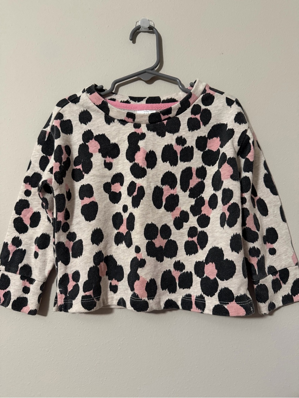 Baby GAP Leopard Print Sweatshirt Toddler Girls Size 3 Years Pink & Black
